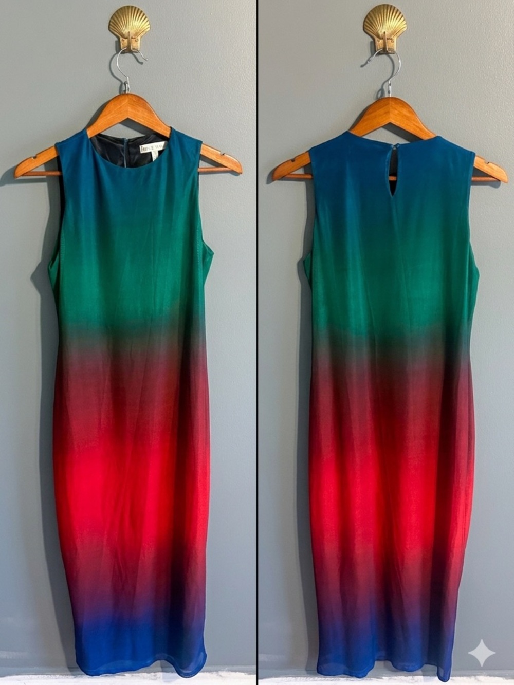 Rare London Sunset Ombre Blur Tank Maxi Vacationcore Dress 8